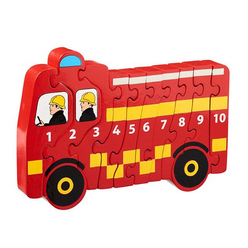Picture of Number Jigsaw Puzzles 1-10 fire engine