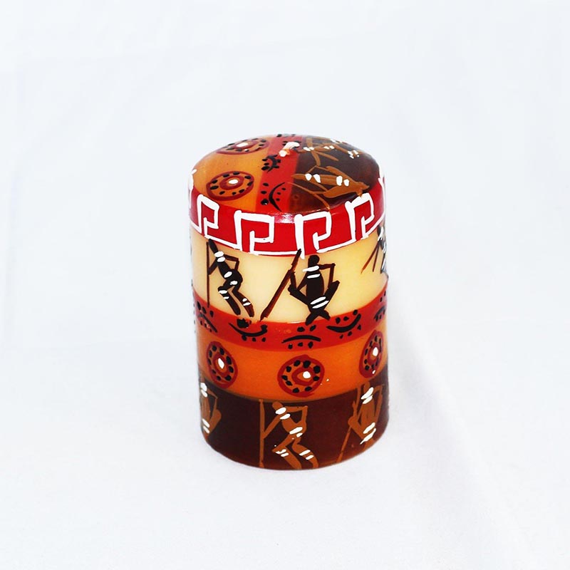 Picture of Hand Painted Large Pillar Candle, Damisi Seg