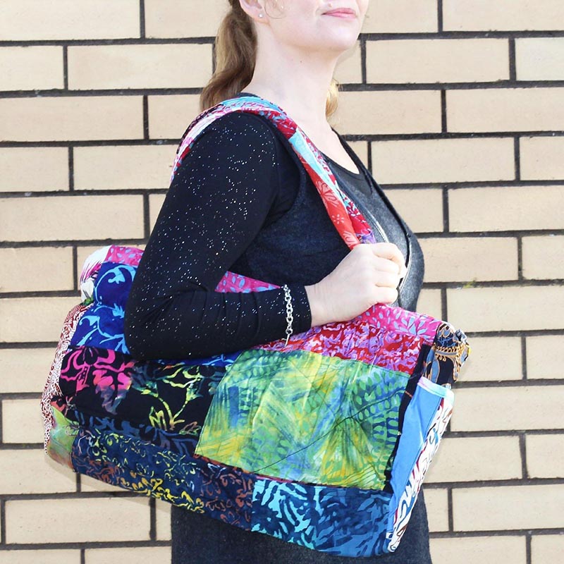 Picture of Upcycled Patchwork Bag teal/purple