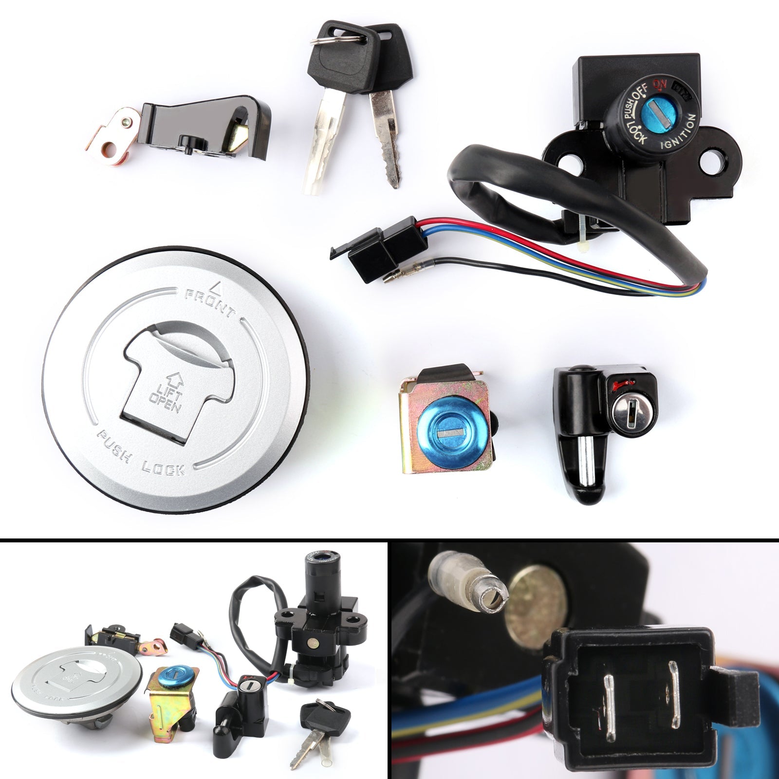 Zündschalter Lock Kraftstoffgaskappe Key Set für Honda XRV750 Afrika Twin 1993-2000 Generika