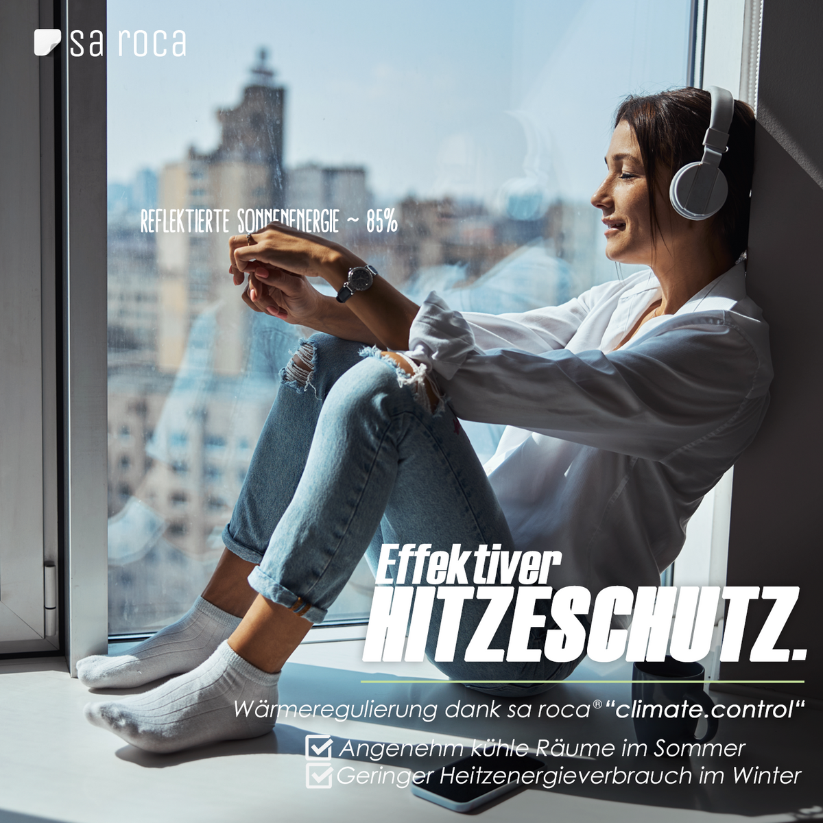 im Zuschnitt sa für roca® Fenster Spionfolie Spiegelfolie I –