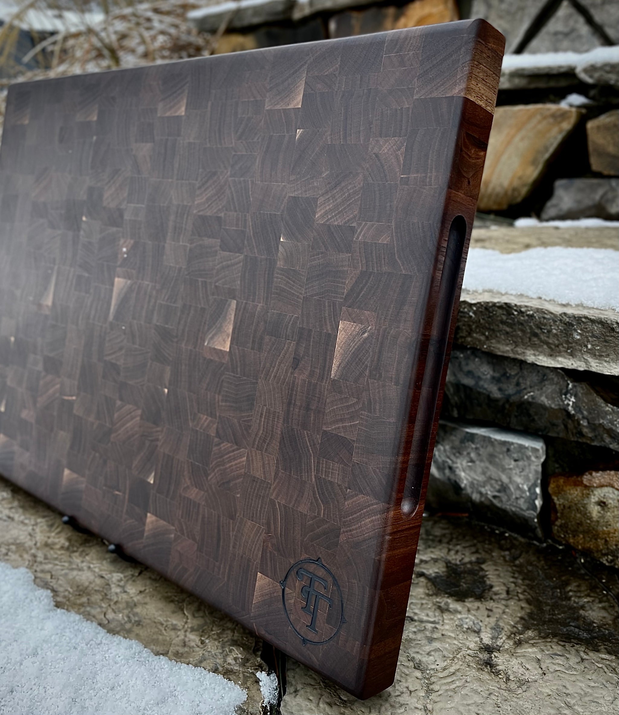 Initial Styles Jupiter Dark Wood Cutting Board