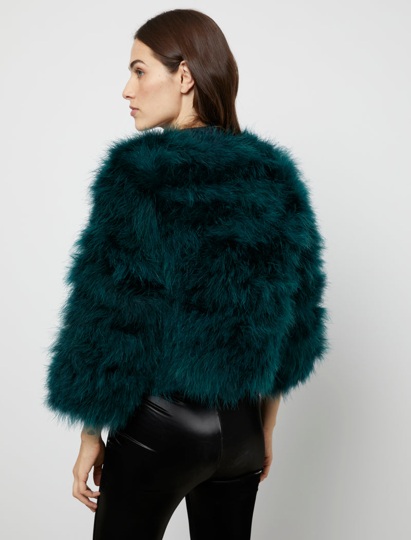 Feathered Bolero Jacket - BCBGMAXAZRIA