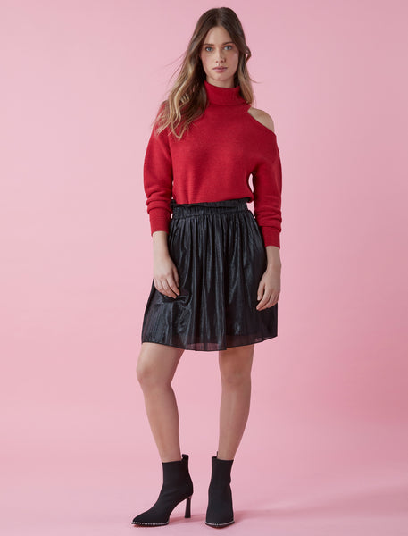 Metallic Shimmer Mini Skirt | Bottoms | BCBGENERATION - BCBGMAXAZRIA