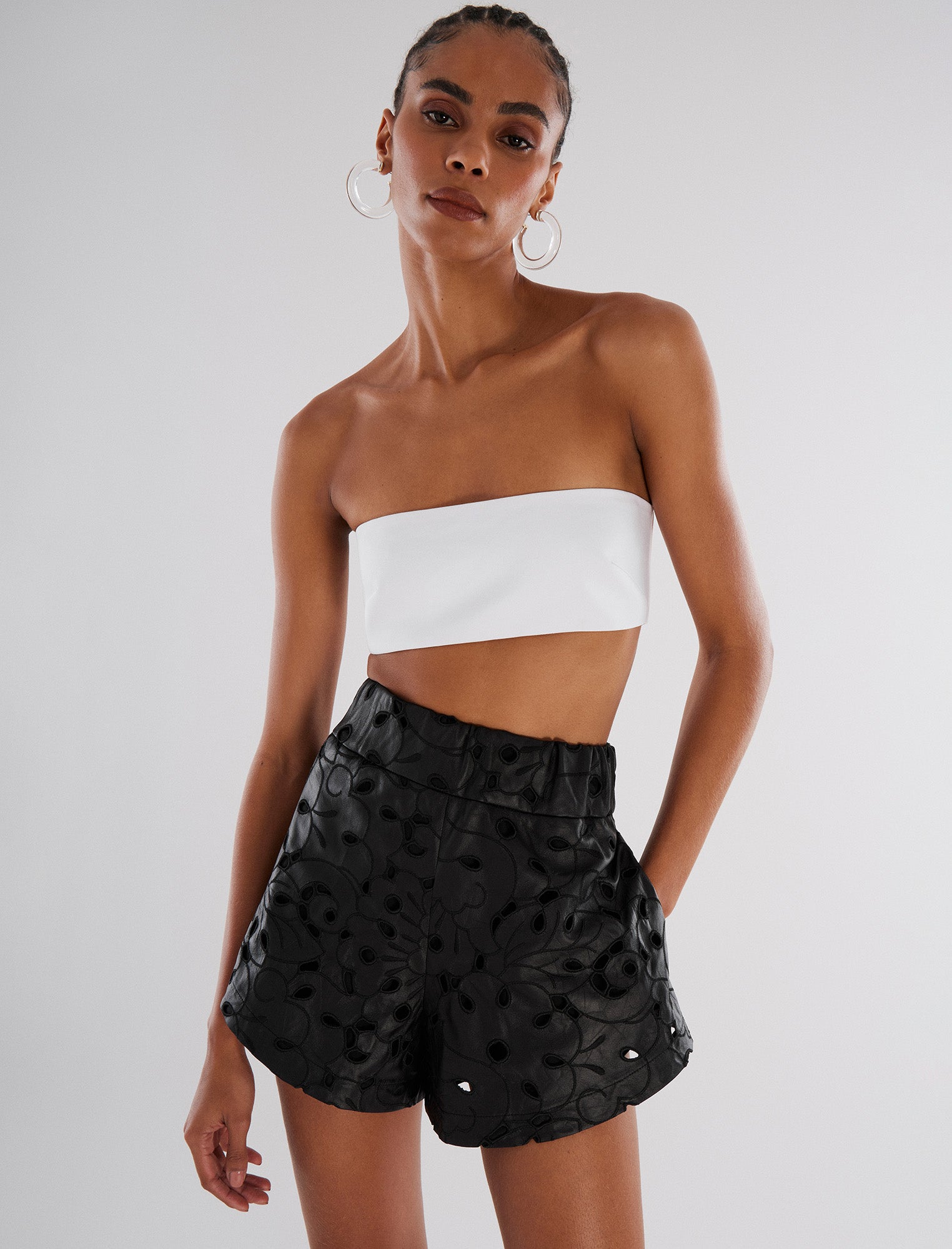 Faux Leather Wrap Mini Skirt | BCBGMAXAZRIA