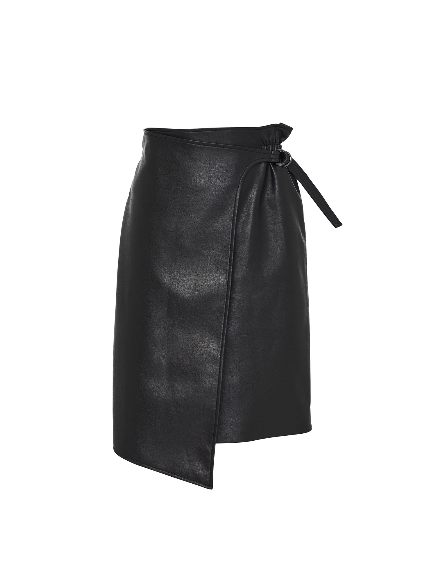 Faux Leather Wrap Skirt - BCBGMAXAZRIA