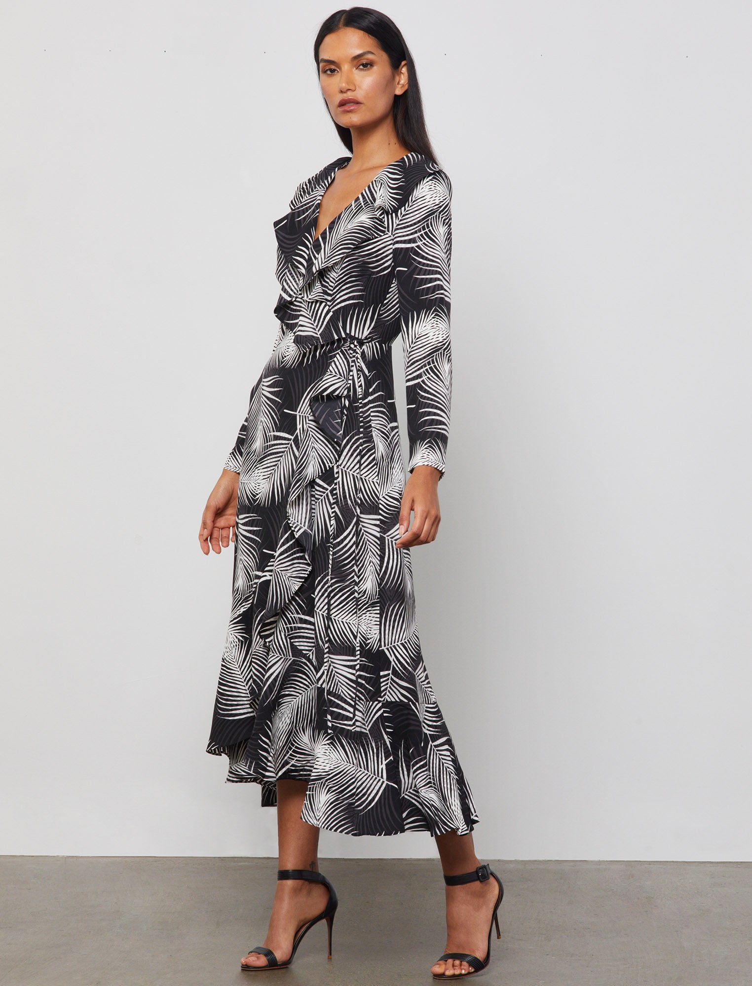 Feather Print Wrap Dress BCBGMAXAZRIA ...