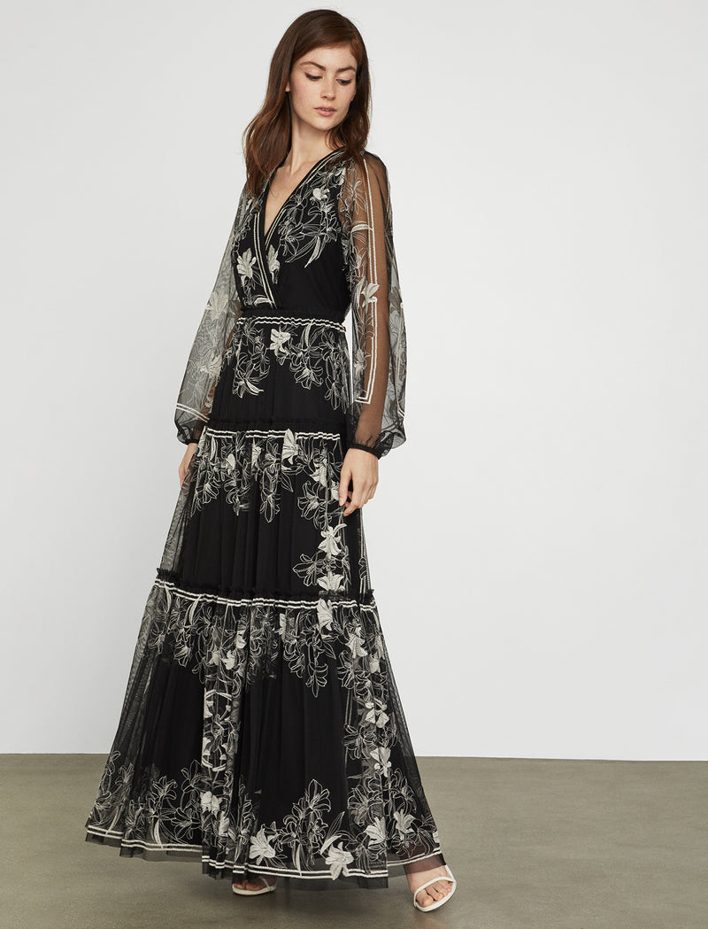 Lily Embroidered Tulle Dress – BCBGMAXAZRIA