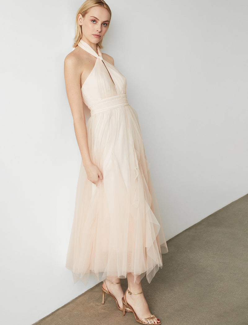 Tulle Tie-Neck Dress – BCBGMAXAZRIA