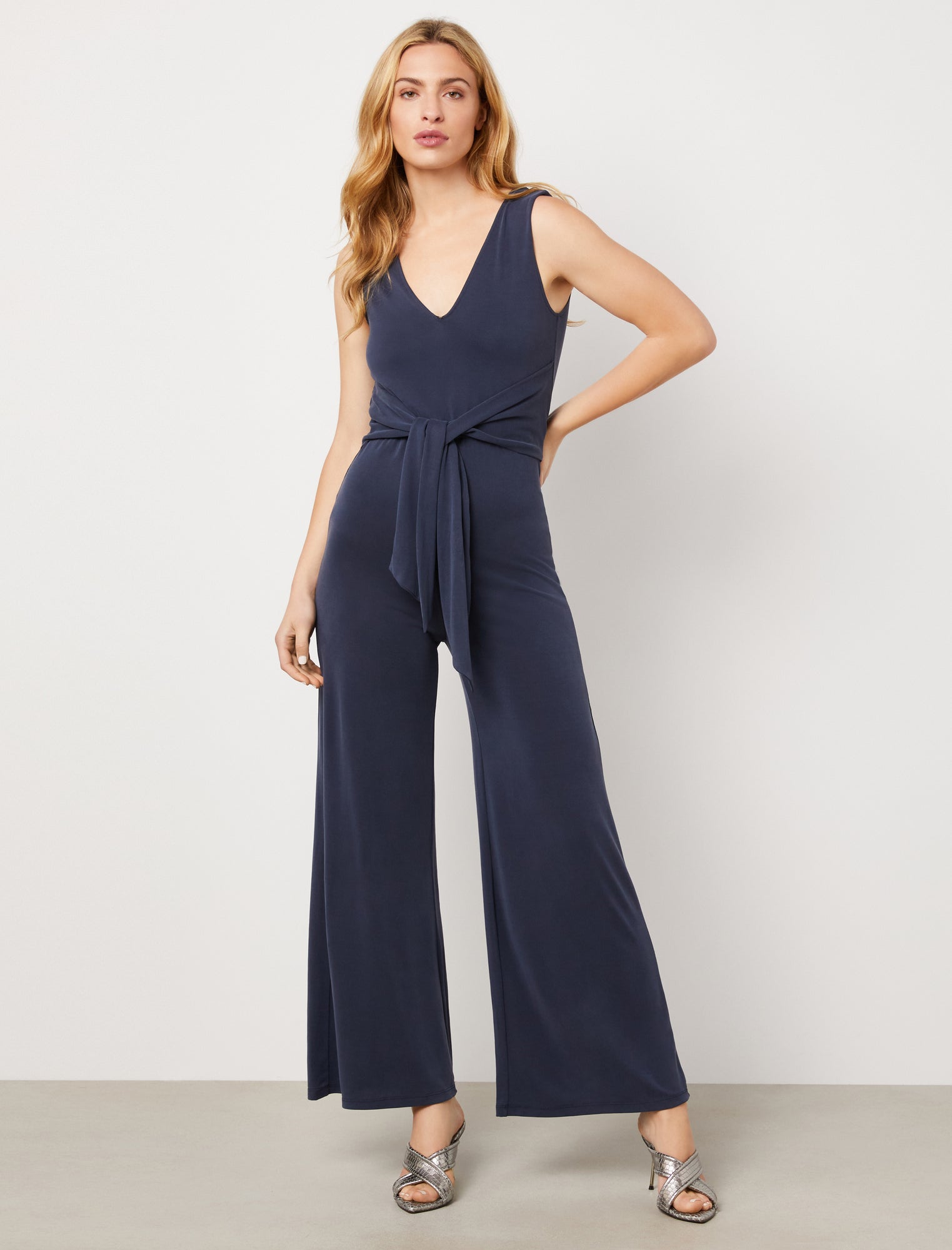 Bcbgmaxazria Front Tie Jumpsuit In Dk Navy ModeSens