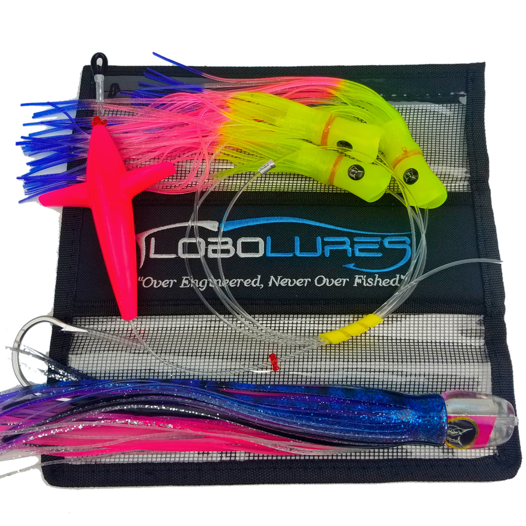  Lobo Lures Heavy Duty Single Southern Tuna Hook Set Cable  Rigged Lures (10/0) : Sports & Outdoors