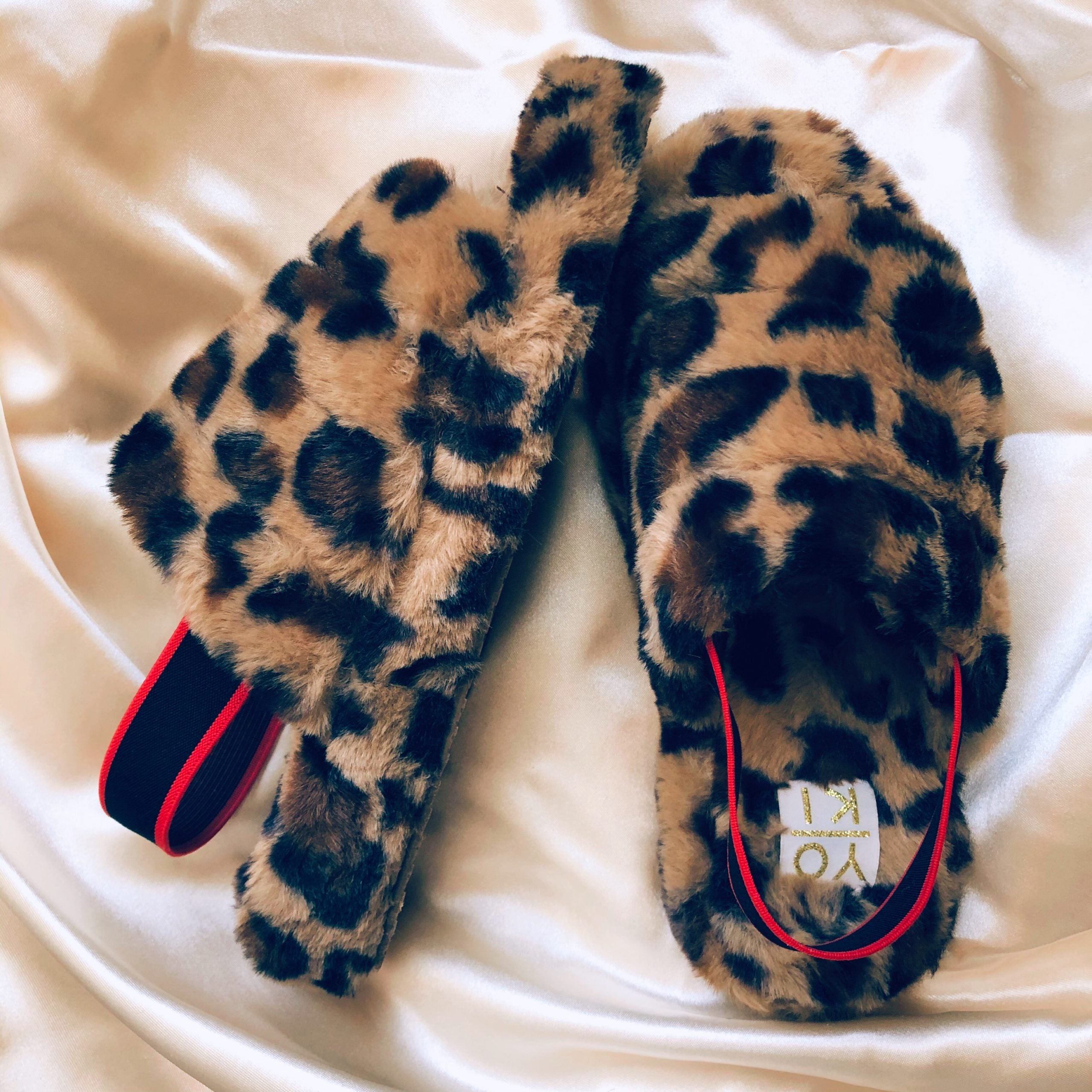 Leopard Faux Fur Fluff Yeah Slides