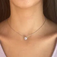 Gold Plated Crystal Heart Necklace