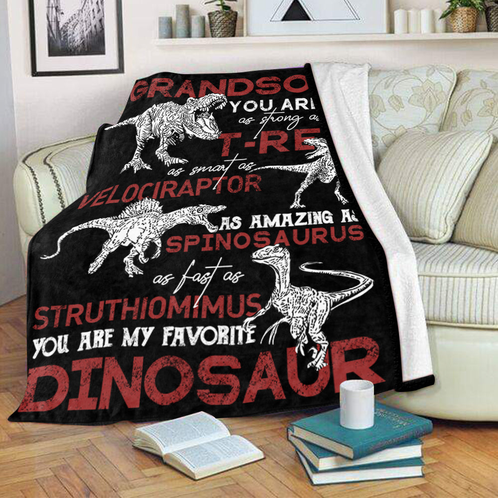 Personalized Name Cozy Plush Fleece Blankets For Dinosaur Lovers