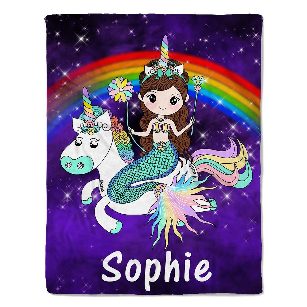 Custom Unicorn Baby Blanket With Name