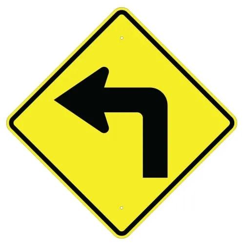 Left Turn Arrow Sign 36 " x 36 ", High Intensity Prismatic (HIP)