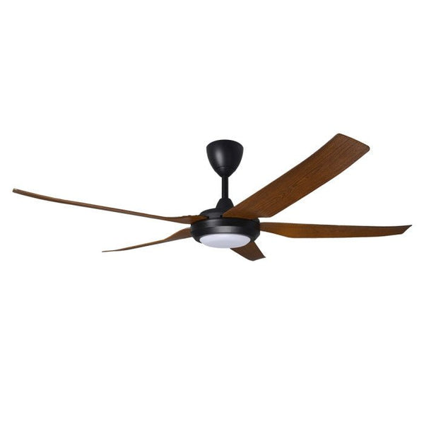 Alpha PRIMA 5B/56 LED WALNUT MATT BLACK Ceiling Fan 5 Blades 56 Inch LED Motor DC Walnut Matt Black | TBM Online