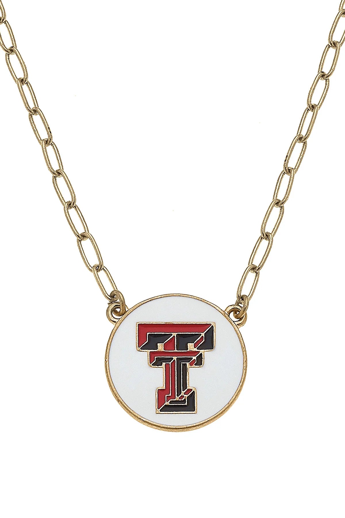 Colligate Enamel Disc Pendant Necklace