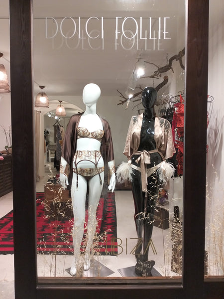 Ihuoma Divine Feminine Set in Dolci Follie Boutique Window in Ibiza