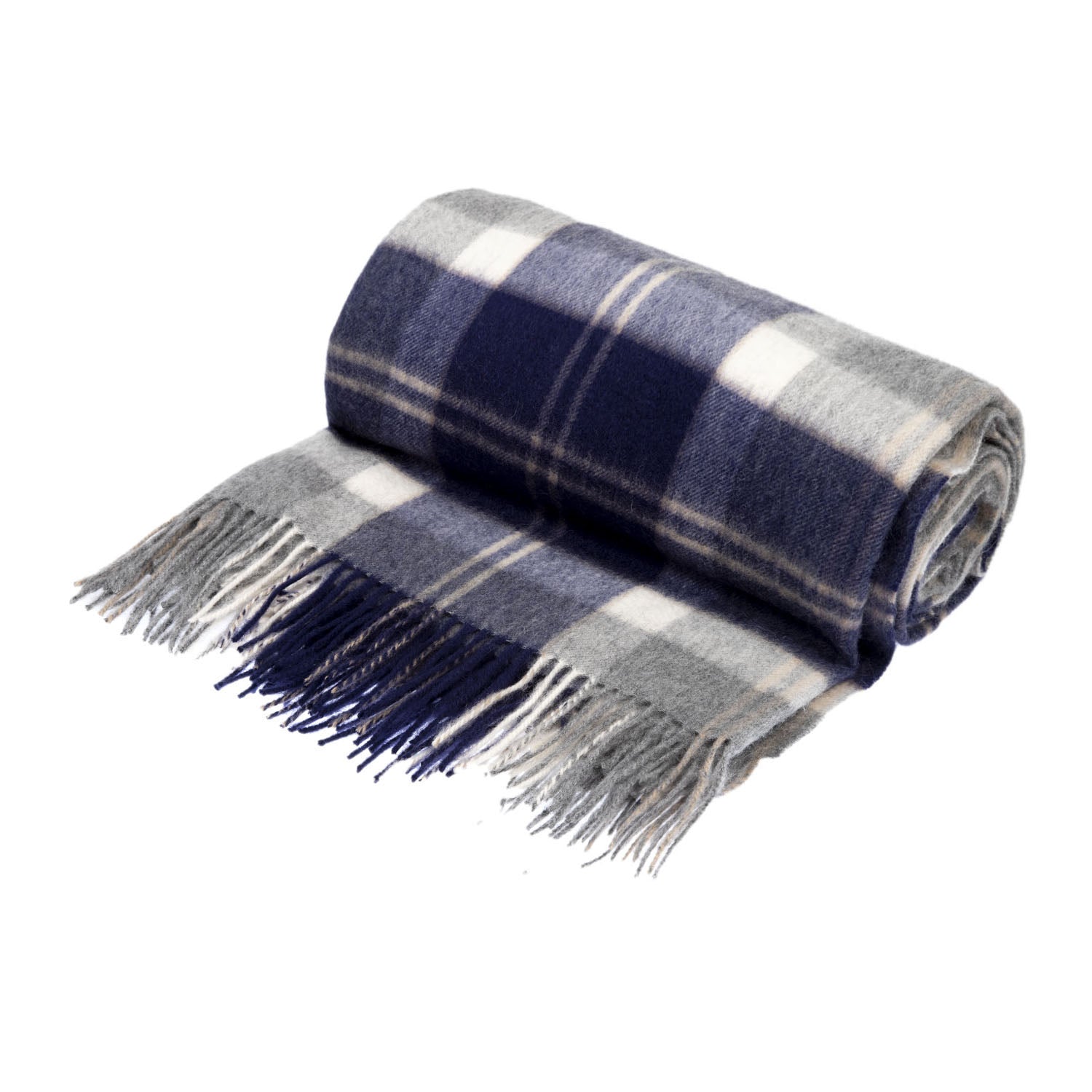 100% Lambswool Blanket Bannockbane Silver