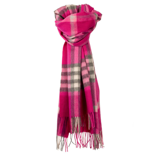 90/10 Tartan Cashmere Blanket Scarf FUCHSIA | Heritage of Scotland —  Heritage Of Scotland