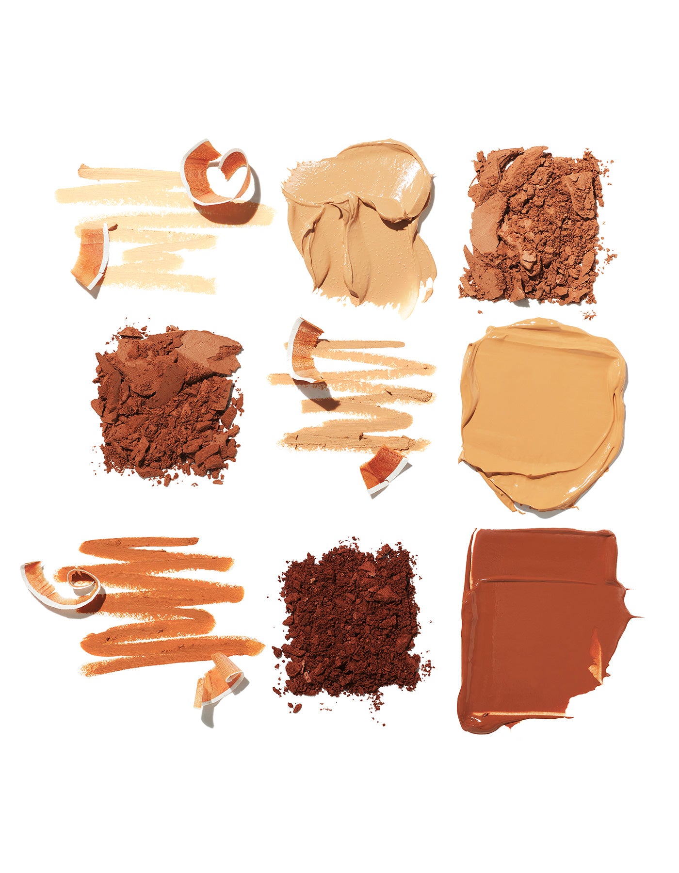 Swatches of Jones Road complexion products