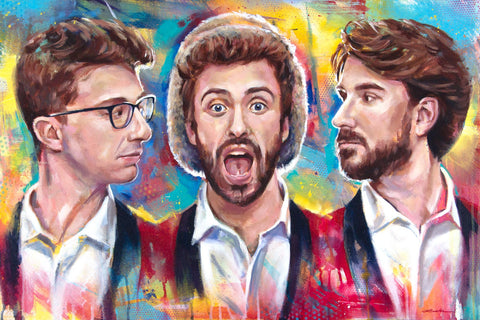 AJR "Bang!" original acrylic portrait painting by Kyle Lucks