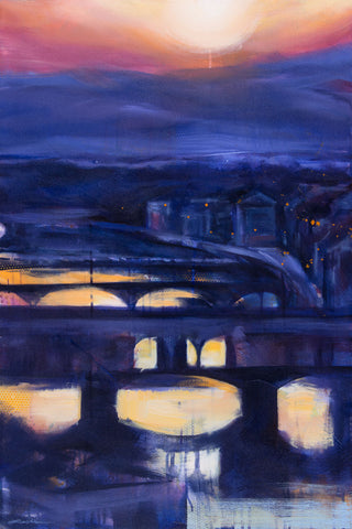 Arno Sunset, original acrylic painting by Kyle Lucks
