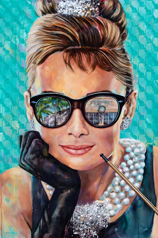 Audrey on Worth Avenue original painting by Kyle Lucks