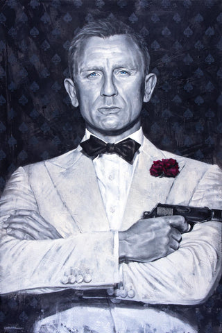 Daniel Craig as James Bond original painting by Kyle Lucks