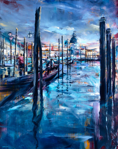 The Gondola Dock original acrylic painting by Kyle Lucks