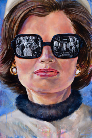 Jackie at JFK's Inauguration original painting by Kyle Lucks