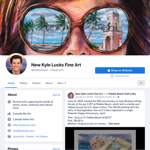 New Kyle Lucks Fine Art Facebook business page