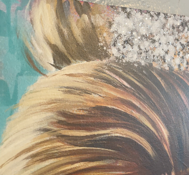 Diamond dust detail on Audrey on Worth Avenue painting by Kyle Lucks