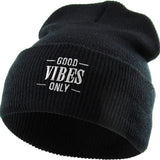 Good Vibes Only Beanie Cuffed