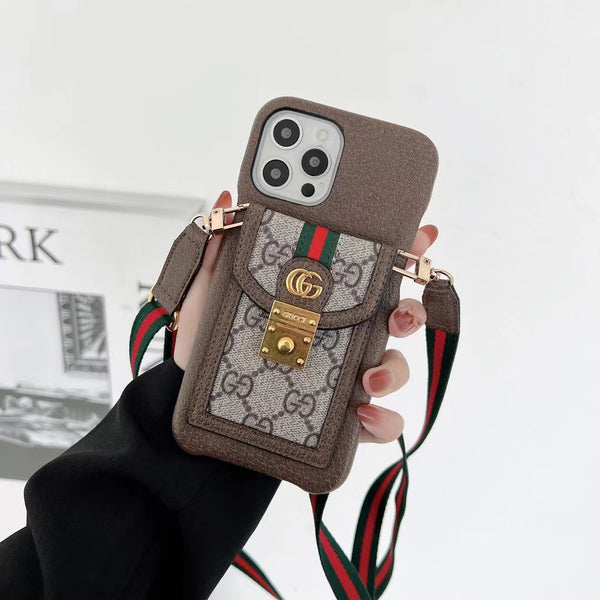 Gucci Iphone 14 Plus Case in Brown