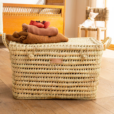 PANIER À LANGER - Plan change bébé - Tressé Palmier Blanc 100% NATUREL –  BOUTIQUE HULÉTI