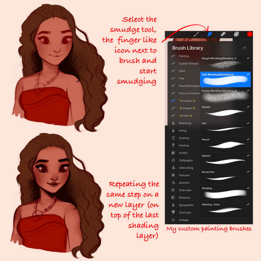 Procreate blending process