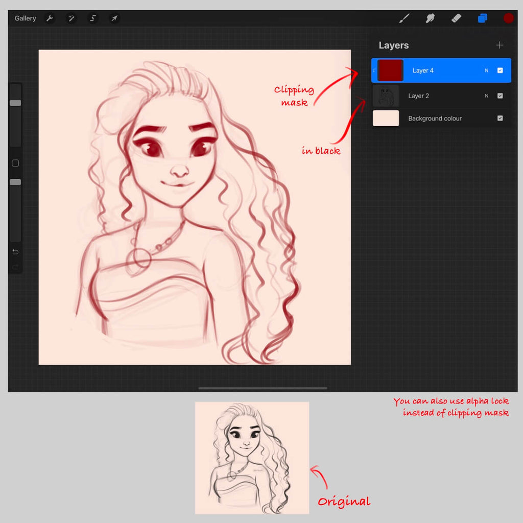 How I Draw LINEART Tutorial and Process in PROCREATE 