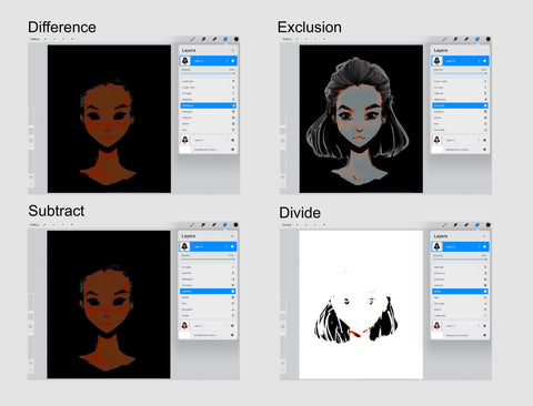 Difference blend mode in Procreate