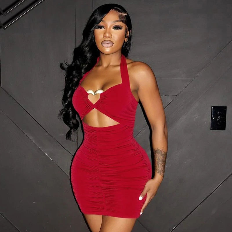 Backless Hollow Out Hip Short Dress