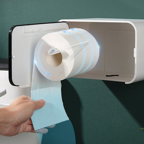 Porta Rollo Papel Higienico Autoadhesivo Plastico Baño