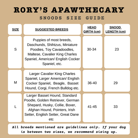 SNOOD SIZE GUIDE