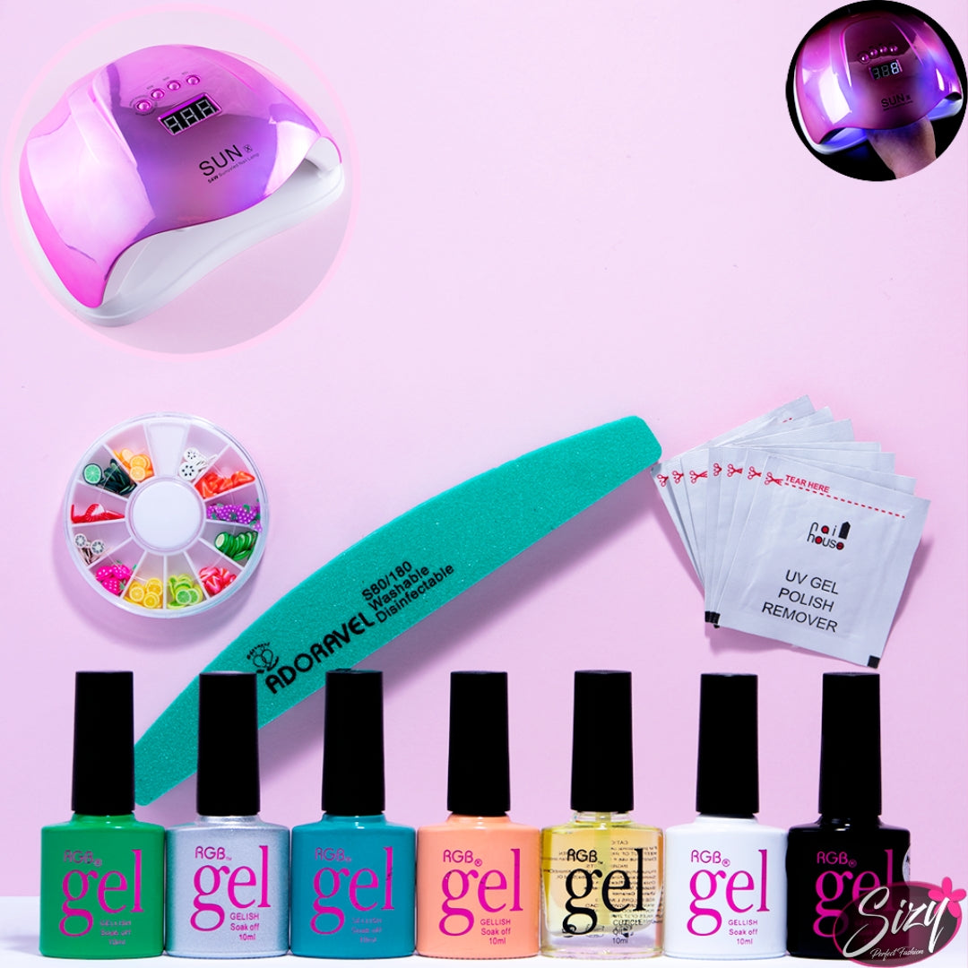 Combo Gelish: Lámpara SUN X Rosa – Sizy Online