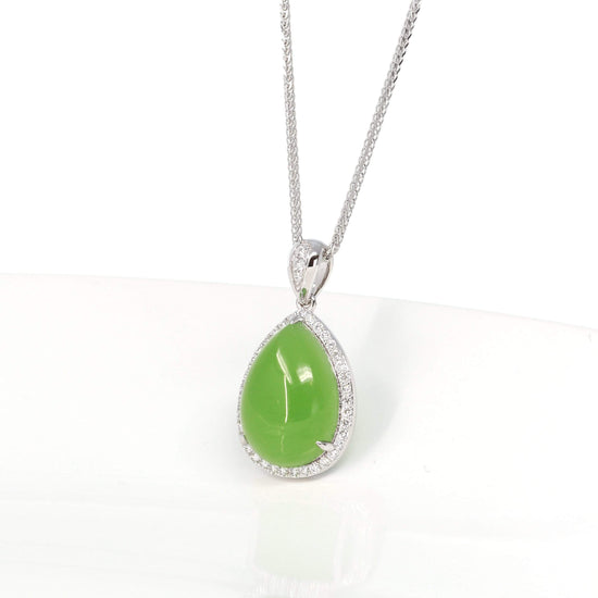 RealJade® Genuine Green Nephrite Apple Green Jade Tear Drop