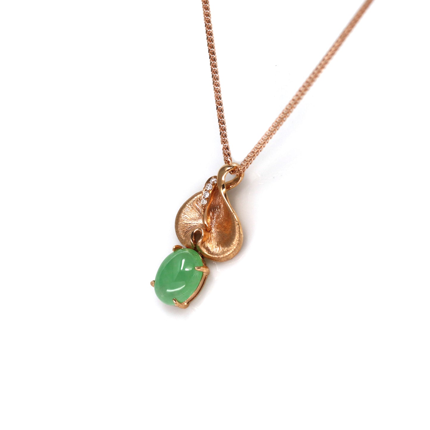 Nephrite Jade Leaf Pendant - Bopies Diamonds & Fine Jewelry