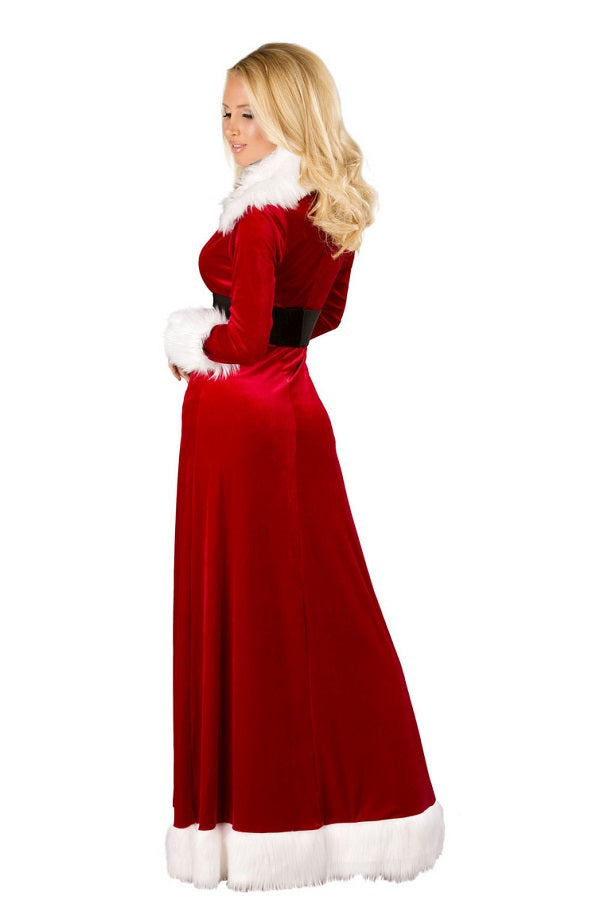 Womens Christmas Velvet Overcoat Sexy Mrs Santa Cosplay Costume Costumescenter 