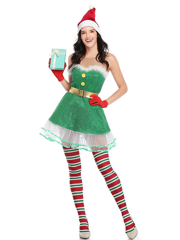 Womens Elf Costume Dress For Christmas – Costumescenter