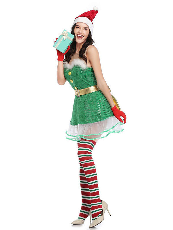 Womens Elf Costume Dress For Christmas – Costumescenter