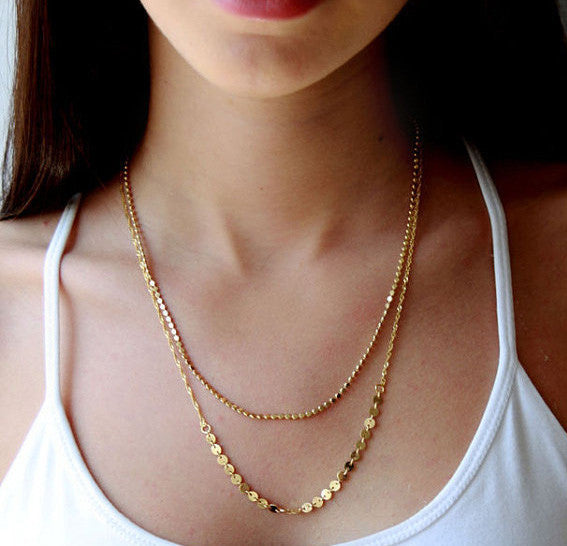 Gold plated necklace,simple design 